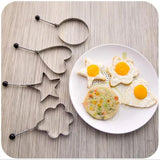 Pack of 4 Egg Shaper Kitchen Tools Star, Heart, Round, Flower Shaped Stainless Steel -  (random color )