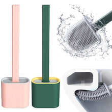 Load image into Gallery viewer, 1 Pc Deep-cleaning Toilet Brush And Holder Set For Bathroom, Silicone Toilet Bowl Brush Non-slip Long Plastic Handle, Flat Head Brush Head To Clean Toilet Corner Easily (random Color)