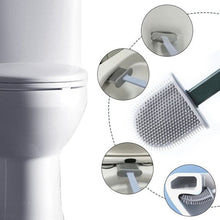 Load image into Gallery viewer, 1 Pc Deep-cleaning Toilet Brush And Holder Set For Bathroom, Silicone Toilet Bowl Brush Non-slip Long Plastic Handle, Flat Head Brush Head To Clean Toilet Corner Easily (random Color)