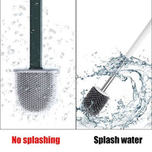 Load image into Gallery viewer, 1 Pc Deep-cleaning Toilet Brush And Holder Set For Bathroom, Silicone Toilet Bowl Brush Non-slip Long Plastic Handle, Flat Head Brush Head To Clean Toilet Corner Easily (random Color)