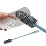 1 Pcs Silicone Feeder Bottle Brush Glass Brush Cup Brushes Long Handle | Silicone Bottle Cleaning Brush With Long Handler