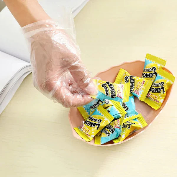 100 Pcs – Disposable Plastic Hand Gloves For Baking Home, Kitchen, Bakery, Restaurants Use