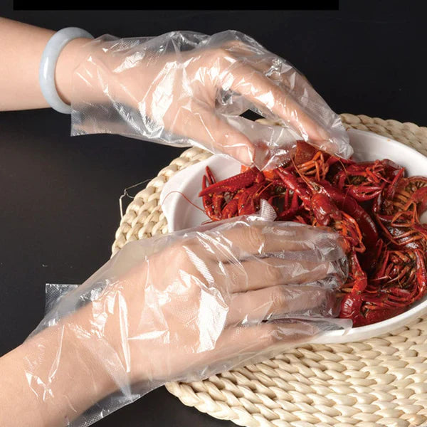 100 Pcs – Disposable Plastic Hand Gloves For Baking Home, Kitchen, Bakery, Restaurants Use