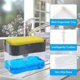 2-in-1 Multi-function Dishwashing Liquid Box Soap Pump Dispenser For Dish Soap And (without sponge) - Each