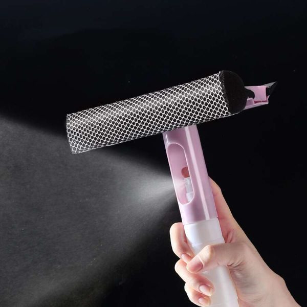 3 In 1 Spray, Sponge And Wipe Multifunctional Glass Cleaning Brush Wiper For Car, Bathrooms, Kitchens, And Living Rooms