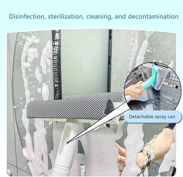 3 In 1 Spray, Sponge And Wipe Multifunctional Glass Cleaning Brush Wiper For Car, Bathrooms, Kitchens, And Living Rooms