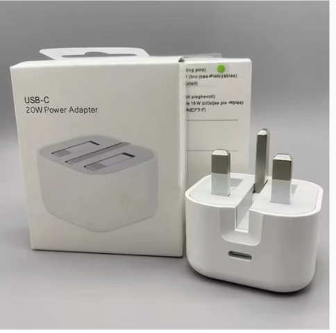 3 Pin Plug 20w Usb-c Power Adapter Fast Charging Type C Pd Charger