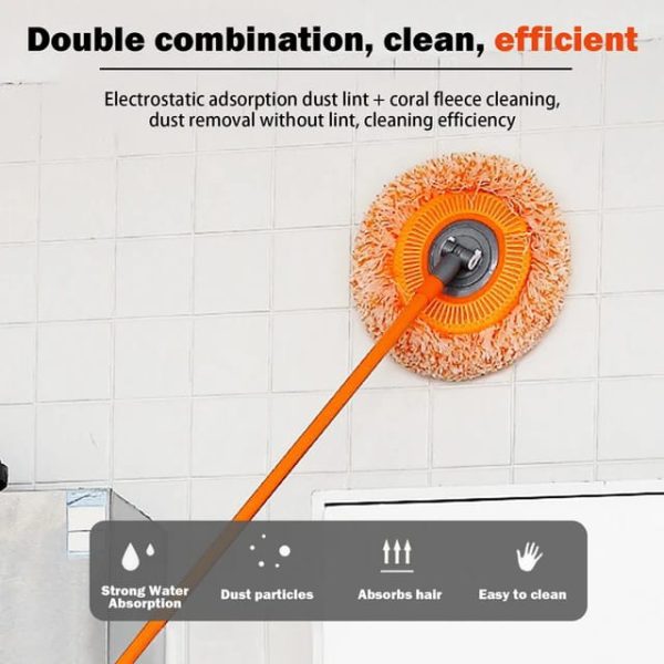 360° Rotatable Cleaning Mops Adjustable Multifunctional Sun Flower Chenille Magic Mop Head Microfiber Dust Mops Window Cleaning