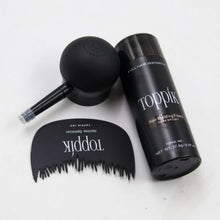 Load image into Gallery viewer, Toppik Pack of 3 - Fiber 27.5gm + Toppik Hair Comb + Toppik Applicator - BLACK and DARK BROW