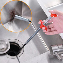 Load image into Gallery viewer, Stainless Steel Hair Catching Drain Cleaner Wire Spring Sink Cleaning Stick (90cm)