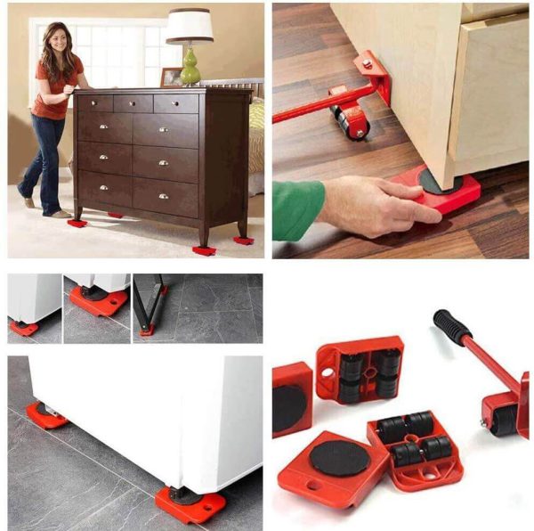 (5 in 1) Heavy furniture move tool transport lifter shifter moving tool