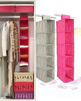 5 Shelf Clothes Hanging Organizers Pant Organizer Wardrobe Section Storage Closet Organizer