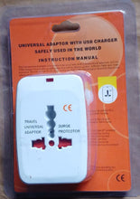 Load image into Gallery viewer, Travel Universal Surge Adaptor Protector With USB Charger