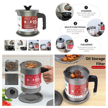 Load image into Gallery viewer, Oil Fryer Cookerwith Stainless Steel Fine Mesh with Lid Food Grade Iron Cooking Oil Filter Machine with Handle for Kitchen(1.4L)