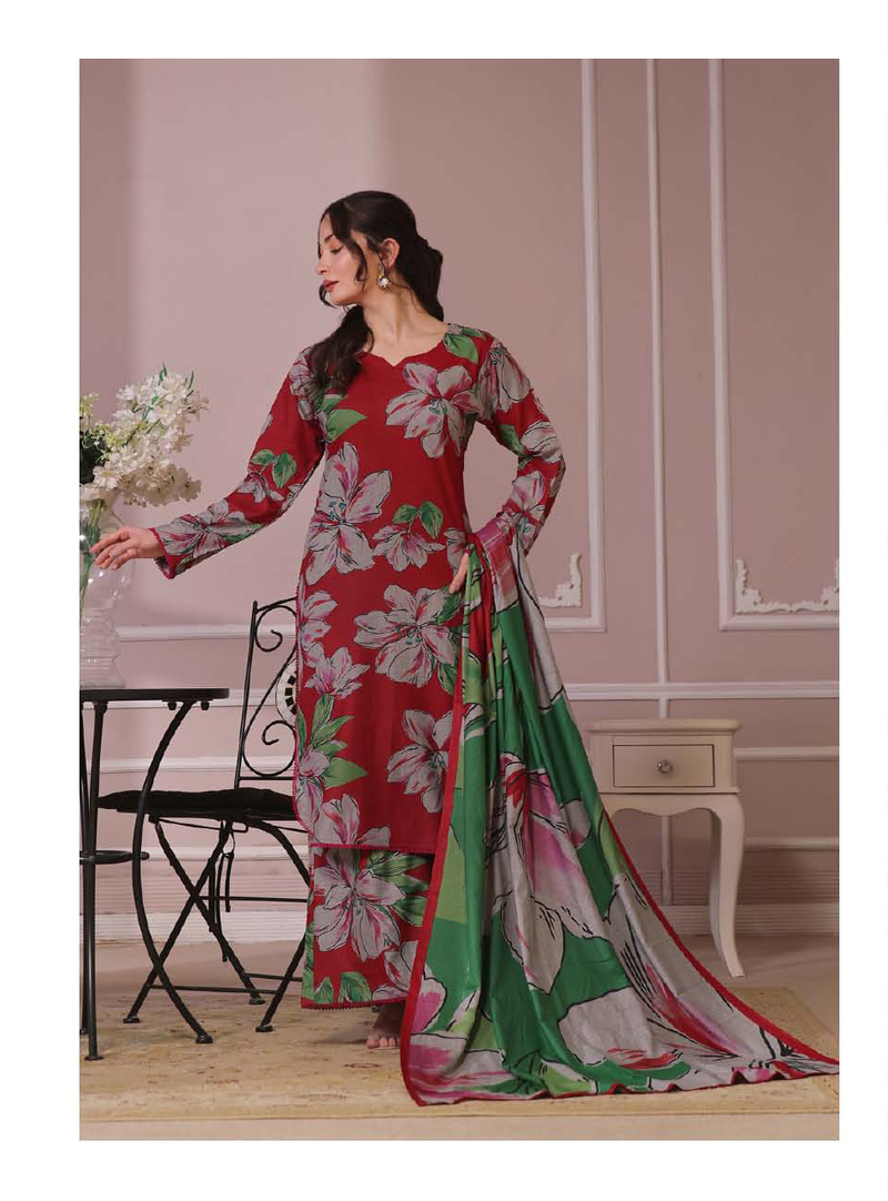 FEATHER  DASTAK WINTER DHANAK IVORY ROSE 04