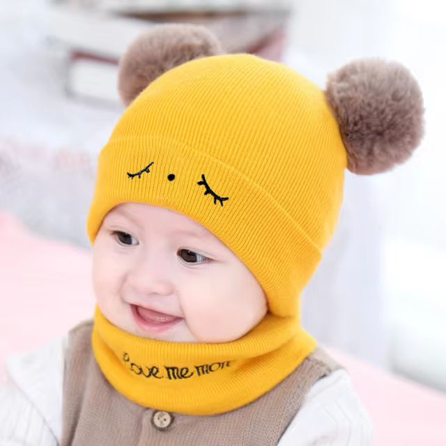 KIDS WOOL CAP WITH NECK WARMER