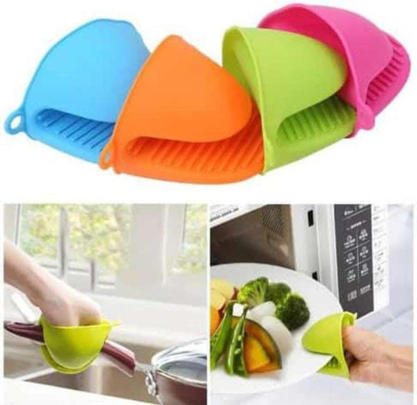 Silicone Heat Resistant Gloves Clips Insulation Non Stick Anti-slip Pot Bowel Holder Clip Cooking Baking Oven Mitts - Pair