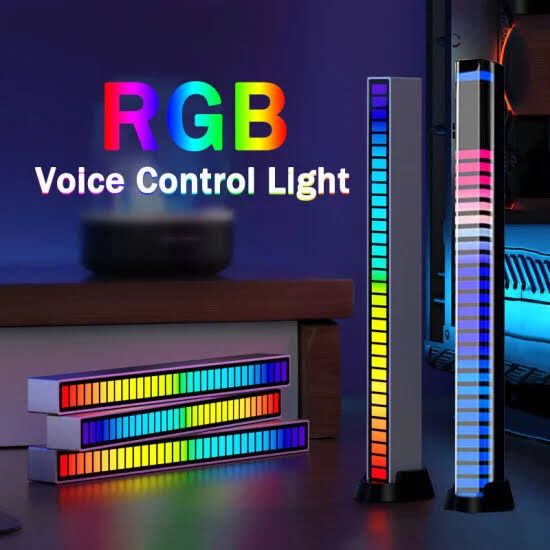 RGB Voice Control LED Light Bar - Rechargeable (White color)