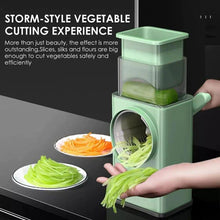 Load image into Gallery viewer, Vegetable Cutter Multifunctional Manual Rotary Cheese Grater Shredder - Wider Hopper Round Mandolin Drum Slicer Cutter for Kitchen (random color )