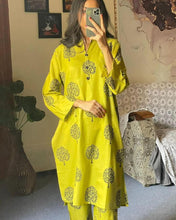 Load image into Gallery viewer, Tree print 2pc Dress Stuff: Linen  Print for girls