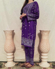 Load image into Gallery viewer, Summer Collection Linen Printed 2pc Dress Ready To Wear For Women