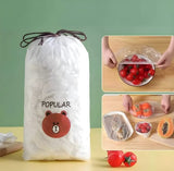 100pcs Disposable Plastic Wrap Cover, Convenient And Quick, With Elastic And Tight Mouth, Can Be Used As A Shower Cap, Suitable For Various Plates, Dust-proof, Insect-proof, Food-grade Fresh-keeping Cling Film Cover, Kitchen Accessories