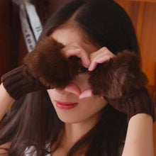 Load image into Gallery viewer, Winter Faux Rabbit Fur Gloves For Women