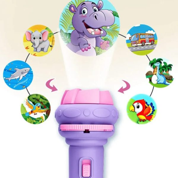 Baby Projector Torch 3 Cards Cartoon Projection Flashlight Children Early Education Toy