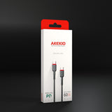 AKEKIO UC20 Type C to Type C Data Cable – 65W Fast Charging, Double Copper Molding