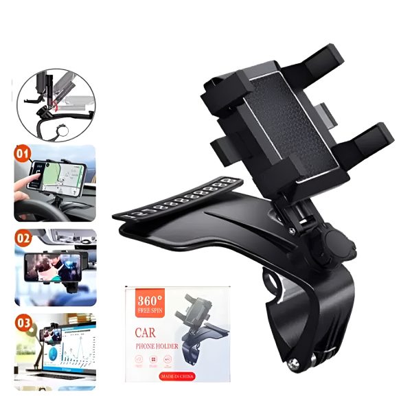 Car Smart Phone Holder – 360 Free Spin | 360° Mobile Holder Foldable | 360° Rotateable Strong Grip Mobile Holder For Cars