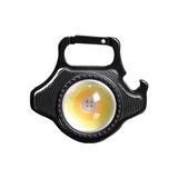 COB Rechargeable Keychain Light with Built-in Battery, Type-C Charging, Bottle Opener, Battery Indicator, Magnet & 6 Lighting Modes