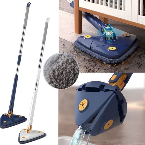 Extendable Triangle Mop 360 Twist Squeeze Window Glass Toilet Bathroom Floor Household Cleaning Ceiling Dusting