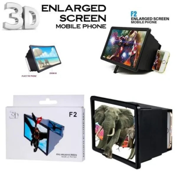 F2 Portable 3d Magnifier Screen Enlarger / Magnifying Glass Zoom Video Screen Hd All Mobile Phone