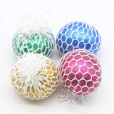 Fidget Squeeze Anti Stress Mesh Squishy Ball Squeeze Grape Ball (pack Of 3)(random Color)