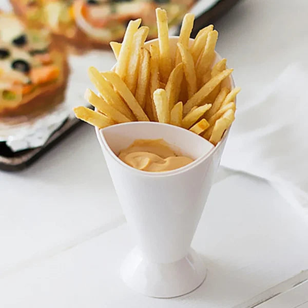 French Fries Cup Potato Fries Holder With Ketchup Holder For Sauce