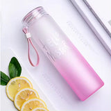 Frosted Glass Water Bottle With Hello Master Decal Logo - 400ml