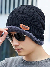Load image into Gallery viewer, Head &amp; Neck Cap Beanies Combo – Woolen Winter Beanie Cap With Neck Warmer Muffler For Men And Women