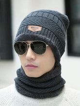 Load image into Gallery viewer, Head &amp; Neck Cap Beanies Combo – Woolen Winter Beanie Cap With Neck Warmer Muffler For Men And Women
