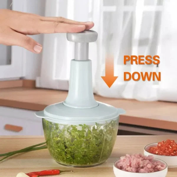 Manual Hand Push Chopper/multifunctional Hand Pat Chopper And Mixer/press Cutter Vegetable Meat Grinder 1.5 Liter