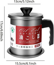 Load image into Gallery viewer, Oil Fryer Cookerwith Stainless Steel Fine Mesh with Lid Food Grade Iron Cooking Oil Filter Machine with Handle for Kitchen(1.4L)