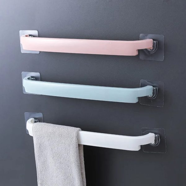 Towel Rack Wall Mounted Cover Bathroom Storage Shelf