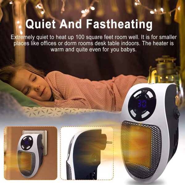 500 Watt Portable Electric Heater Fan Heater Electric Ceramic Fan Energy-saving Heater Safe Quiet Heating Fan Room For Winter.