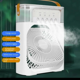 10 inche Portable Air Conditioner Fan: USB Electric Fan with LED Night Light, Fine Mist Water, and Humidifier Function | Led Night Light Water Mist (Random Color)