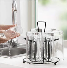 Load image into Gallery viewer, Tabletop Metal Glass Stand, 6 Mug Storage Rack, / Glass, Mug, Non-slip Mugs Bottles Organizer For Kitchen