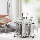 Tabletop Metal Glass Stand, 6 Mug Storage Rack, / Glass, Mug, Non-slip Mugs Bottles Organizer For Kitchen