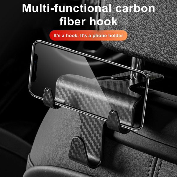 Universal Car Seat Back Hook Headrest Hanger Bag Clothes Hanging Storage Hooks With Phone Holder Duarable Hook Auto Interior Accessories