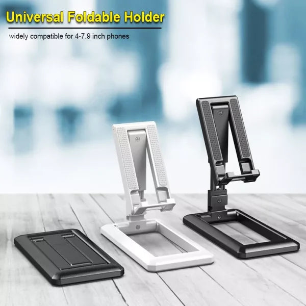 Universal Plastic Mobile Phone Holder | Adjustable Foldable Desktop Stand