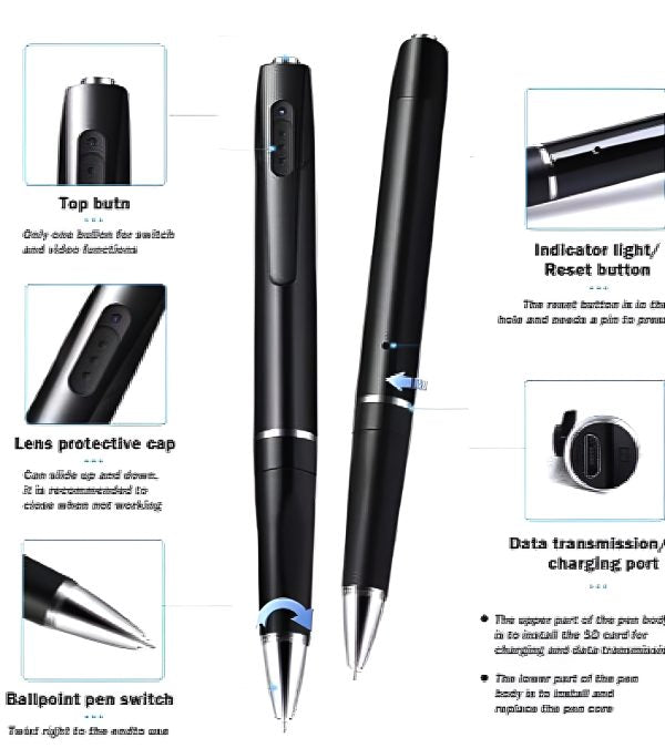 V8 Hd 1080p Camera Pen With Voice Recording ( Video + Recording + Pictures )