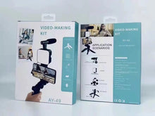 Load image into Gallery viewer, Vlogger video making Kits Vlog Microphone LED Fill Light Mini Tripod mobile holder
