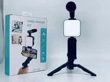 Vlogger video making Kits Vlog Microphone LED Fill Light Mini Tripod mobile holder